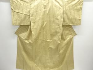 縞織り出し手織り紬着物